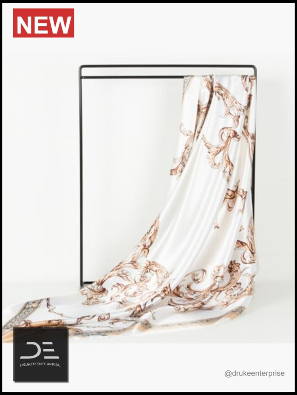 Silky Soft Printed Square Head Scarf 35 Inches - Picture 5 of 7